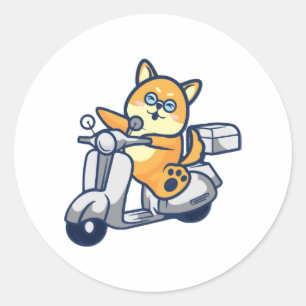 Happy Shiba Inu Classic Round Sticker