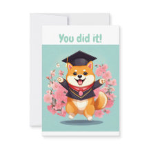 happy shiba inu graduation - carte de graduation