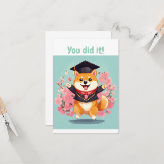 happy shiba inu graduation - carte de graduation