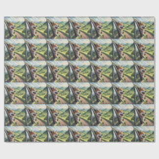 Happy Shiba Road Trip Scenic Gift Wrap