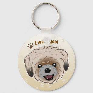 Happy Shih Tzu Dog Lover I Woof You Paws Keychain