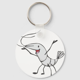 Happy Shrimp Cartoon Keychain