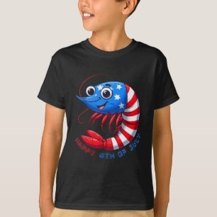 Happy Shrimp Celebrate 4th Of July Kids Men Women T-Shirt