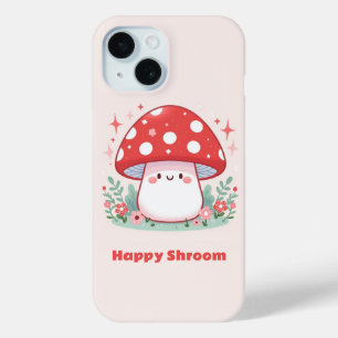 "Happy Shroom – Cottagecore Mushroom Magic" iPhone 15 Case
