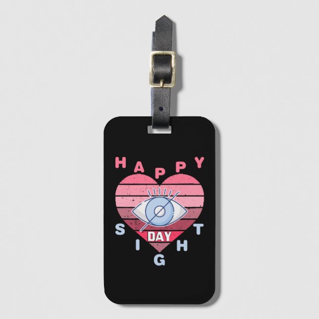 Happy Sight Day Luggage Tag (Front Vertical)