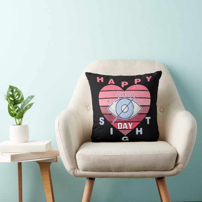 Happy Sight Day Throw Pillow (Chair)