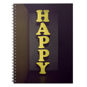 #Happy Sign Typographic Image Happy Type Word Text Notebook