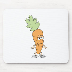 happy silly carrot cartoon mouse pad
