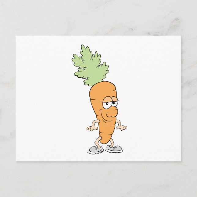 happy silly carrot cartoon postcard (Front)