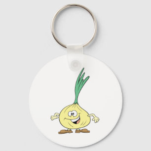 happy silly onion cartoon keychain