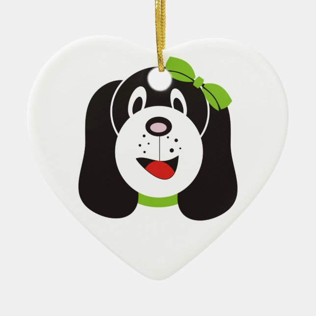 Happy silly puppy custom ornament (Front)