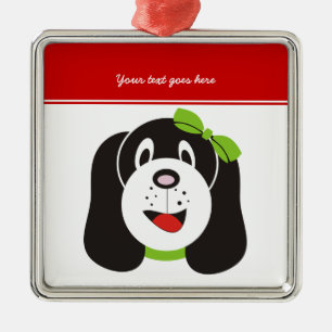 Happy silly puppy custom ornament