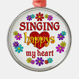 Happy Singing Metal Ornament