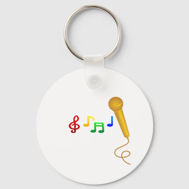 Happy Singing Music Karaoke Keychain (Front)