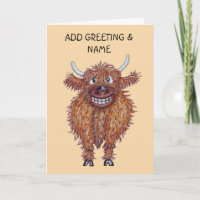 Happy single highland cow