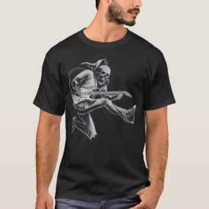 Happy Skeleton Guitar Guy Spooky Halloween Rock Ba T-Shirt