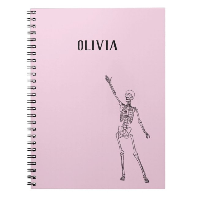 Happy Skeleton Personalized Notebook (Front)