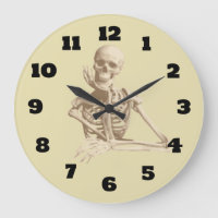 Happy Skeleton Resting His Chin in His Bony Hand