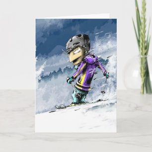 Happy Skiing Birthday Card