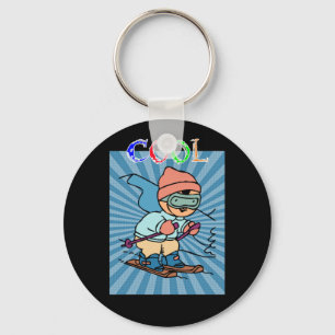 Happy Skiing Season ski resort snow sports Keychain