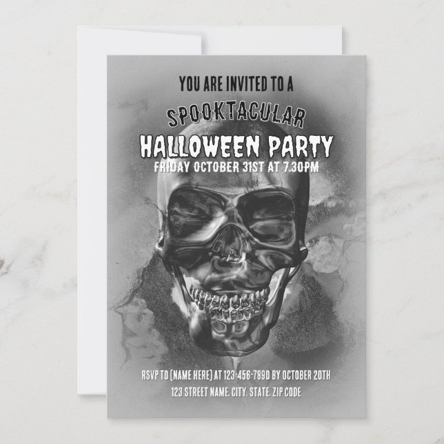 Happy skull. Halloween Party.  Invitation (Front)