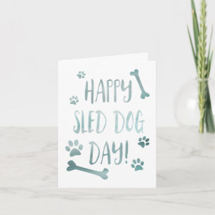 happy sled dog day card