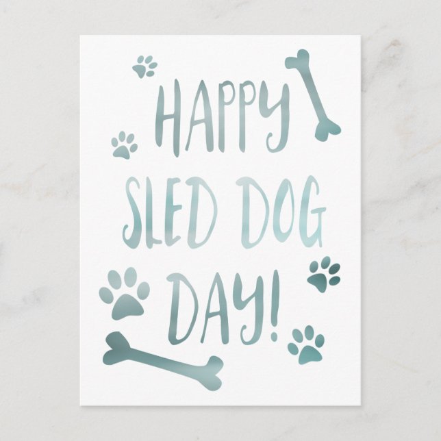 happy sled dog day postcard (Front)