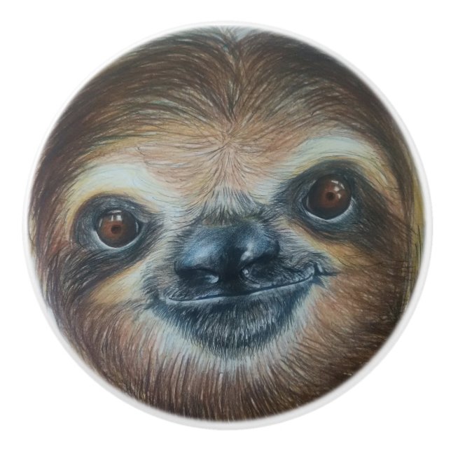 HAPPY SLOTH! CERAMIC KNOB (Front)