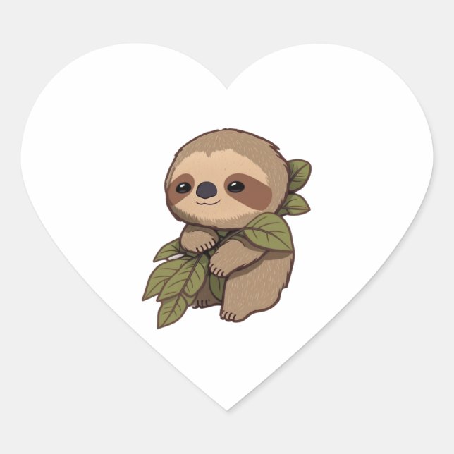 Happy Sloth Dessin Sticker feuille (Devant)