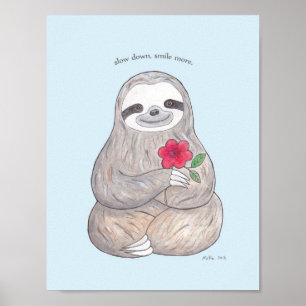 Happy Sloth Poster mignonne Sloth avec impression 