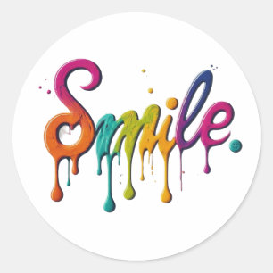 Happy Smile Classic Round Sticker