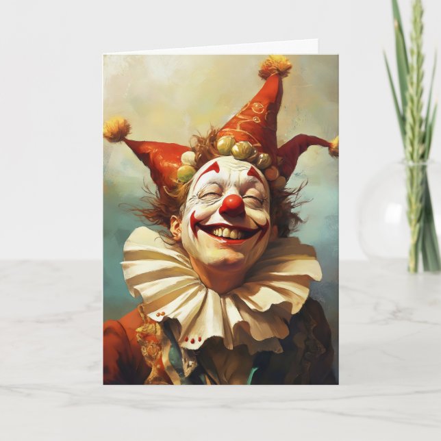 Happy Smile Jester April Fools Holiday Card (Front)