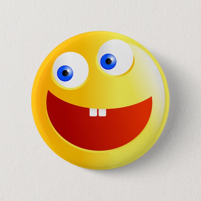 Happy Smilie 2 Inch Round Button (Front)