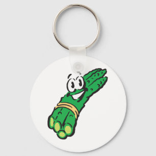 happy smiling asparagus keychain