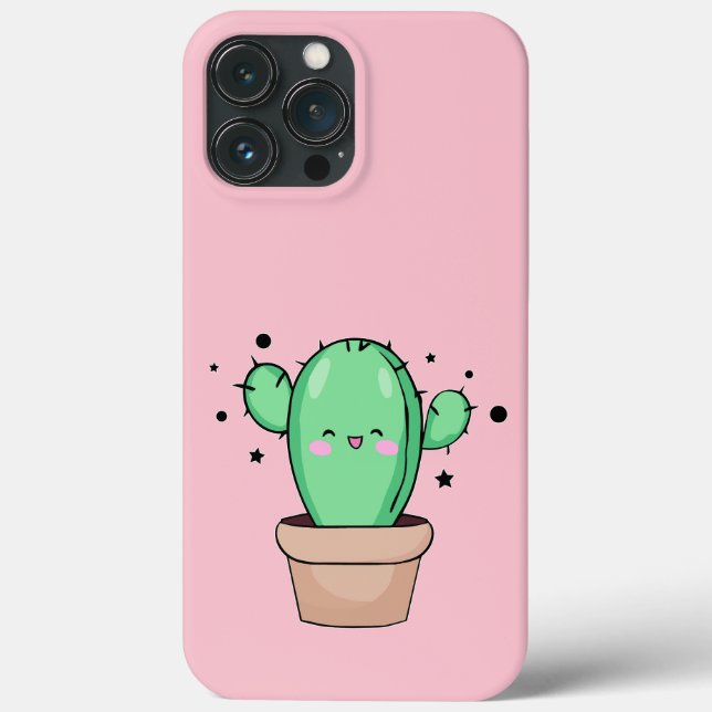 Happy smiling baby cactus in vase with stars.  Case-Mate iPhone case (Back)