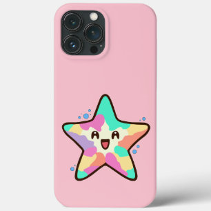 Happy smiling baby starfish with bubbles.  iPhone 13 pro max case