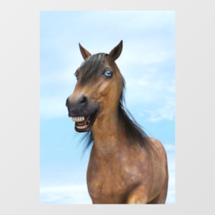 Happy Smiling Bay Horse Window Cling