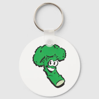 happy smiling broccoli keychain