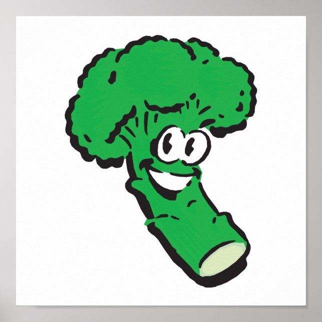 happy smiling broccoli poster (Front)