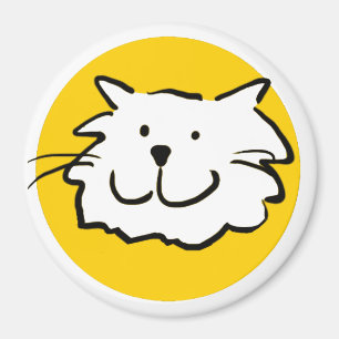 Happy Smiling Cat as a Fun Cartoon Illustration Magnet