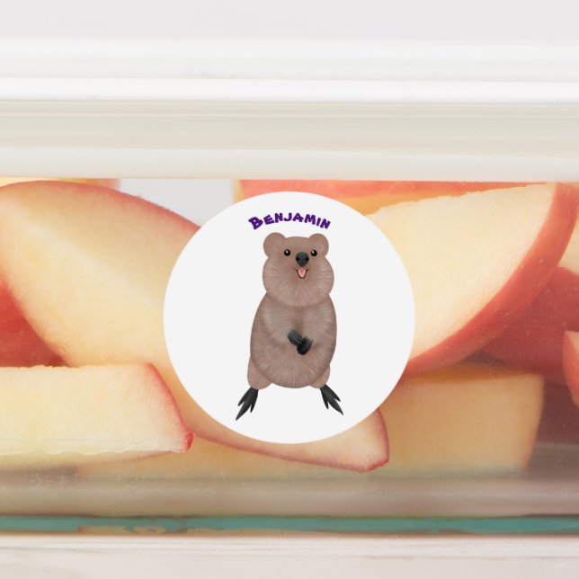 Happy smiling cute quokka cartoon design (Affixed)