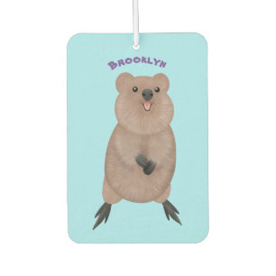 Happy smiling cute quokka cartoon design  air freshener