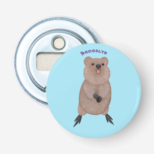 Happy smiling cute quokka cartoon design bottle opener