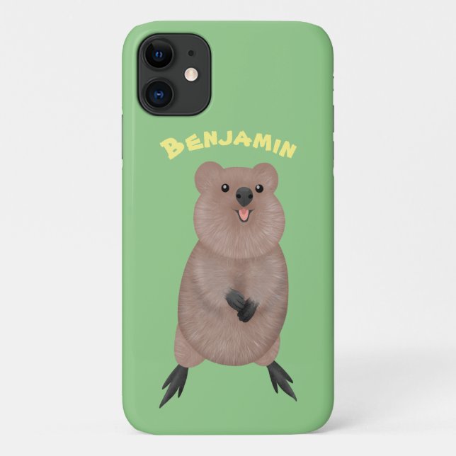 Happy smiling cute quokka cartoon design Case-Mate iPhone case (Back)