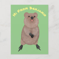 Happy smiling cute quokka cartoon design