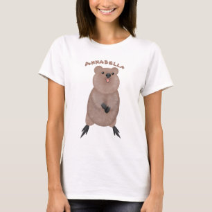 Happy smiling cute quokka cartoon design T-Shirt