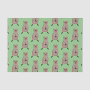 Happy smiling cute quokka cartoon design tissue paper