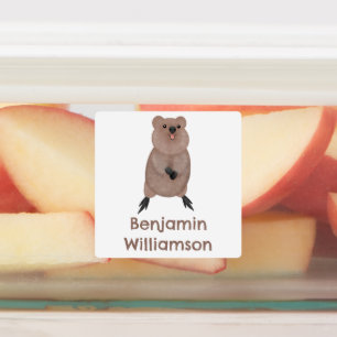 Happy smiling cute quokka cartoon personalized
