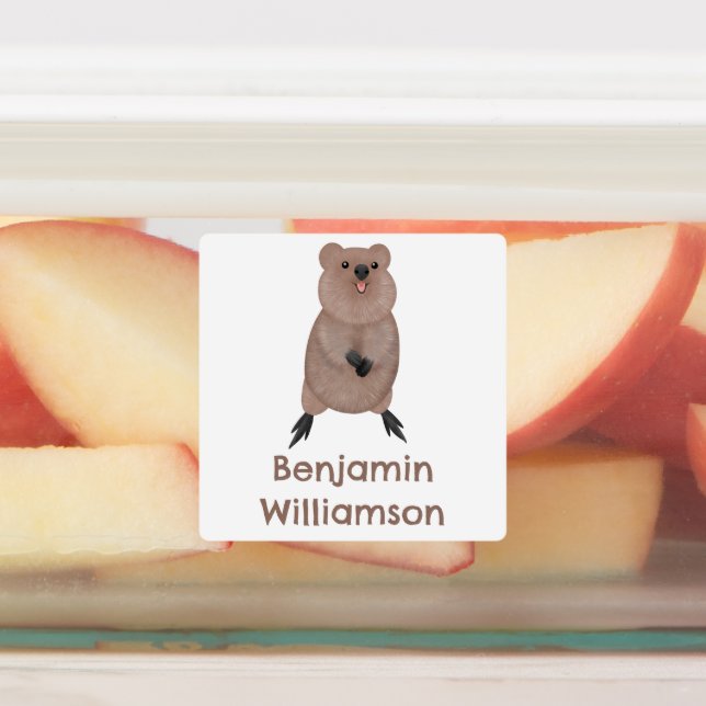 Happy smiling cute quokka cartoon personalized (Affixed)