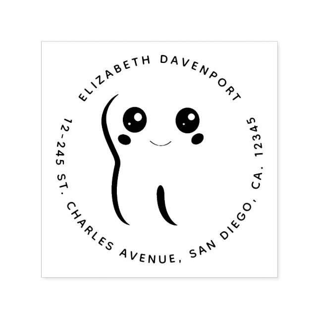 Happy Smiling Dental Tooth Cute Self-inking Stamp (Design)